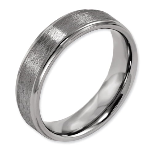 Titanium Ridged Edge 6mm Satin and Polished Band Titanium Ridged Edge 6mm Satin and Polished Band